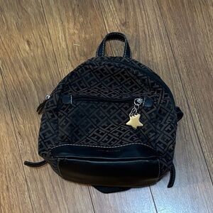 Tommy Hilfiger Black and Brown Logo Backpack